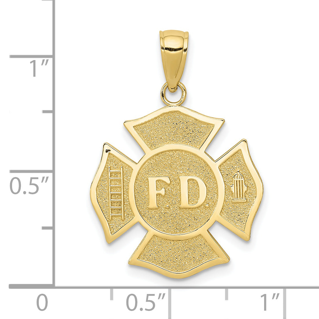 10k Fire Dept. Maltese Cross Pendant