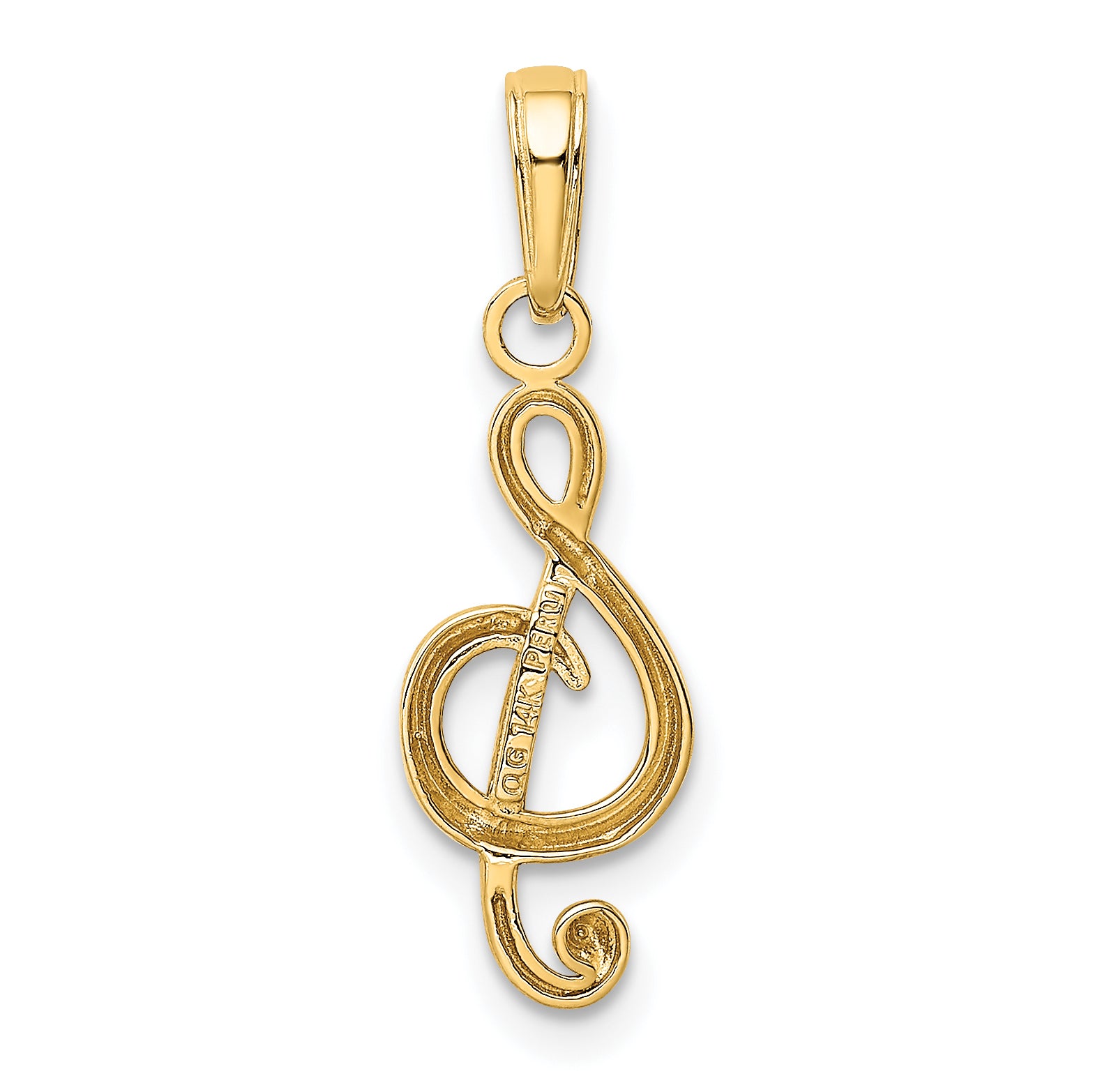 10k Treble Clef Pendant