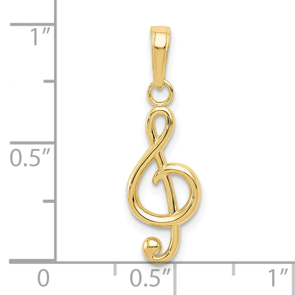 10k Treble Clef Pendant