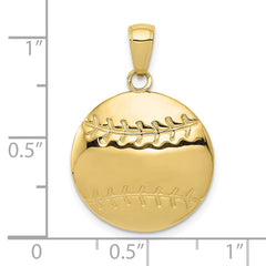 10K Diamond-Cut Baseball Charm