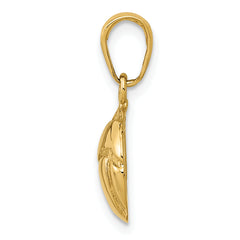 10K Solid Satin Diamond -Cut Volleyball Charm