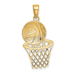 10K Basketball and Net Pendant