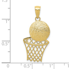 10K Basketball and Net Pendant