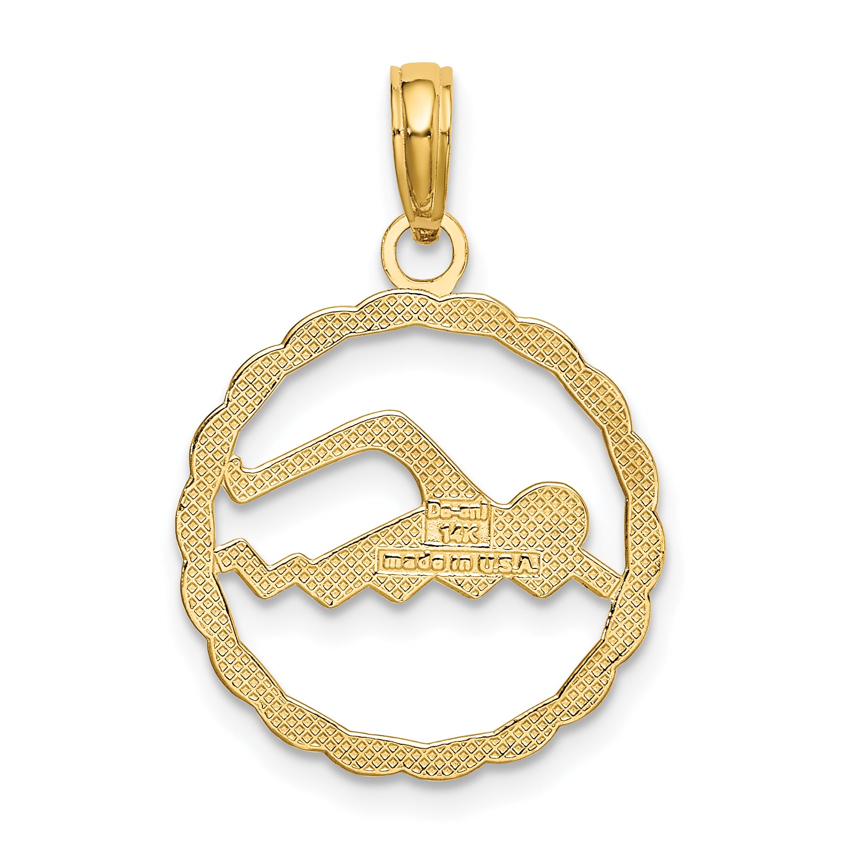 10k Swimming Inside Frame Pendant