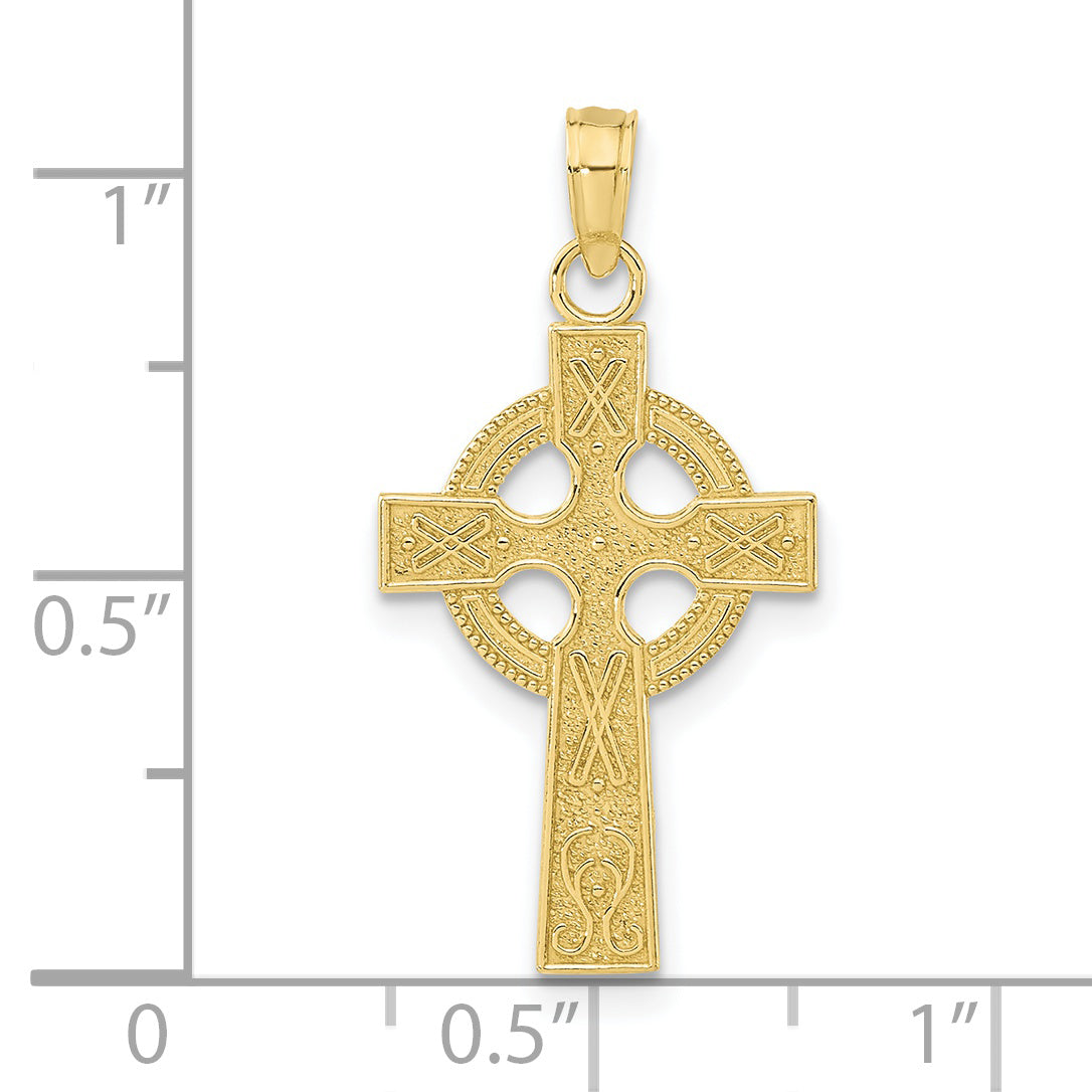 10k Celtic Cross w/Eternity Circle Pendant