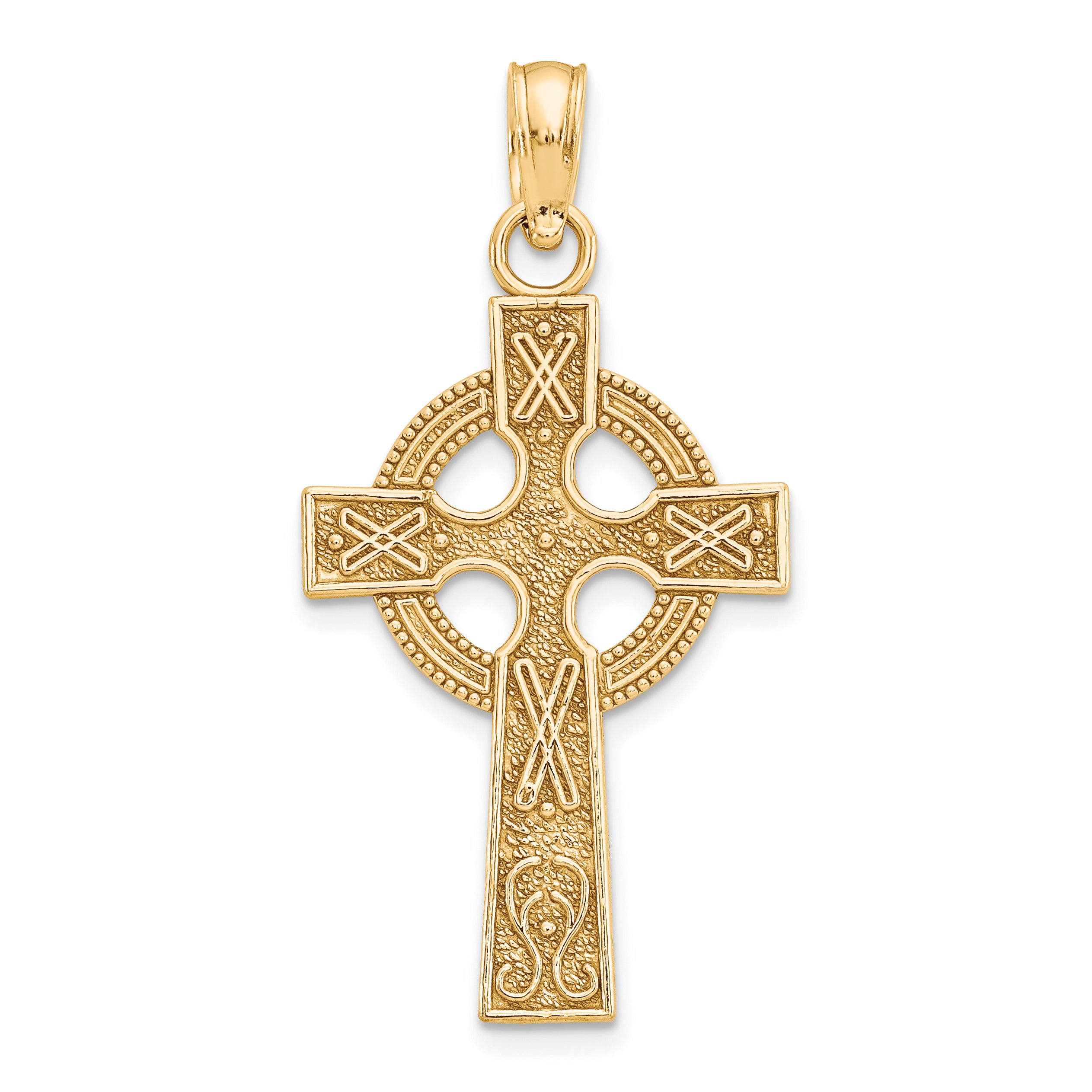 10k Celtic Cross w/Eternity Circle Pendant