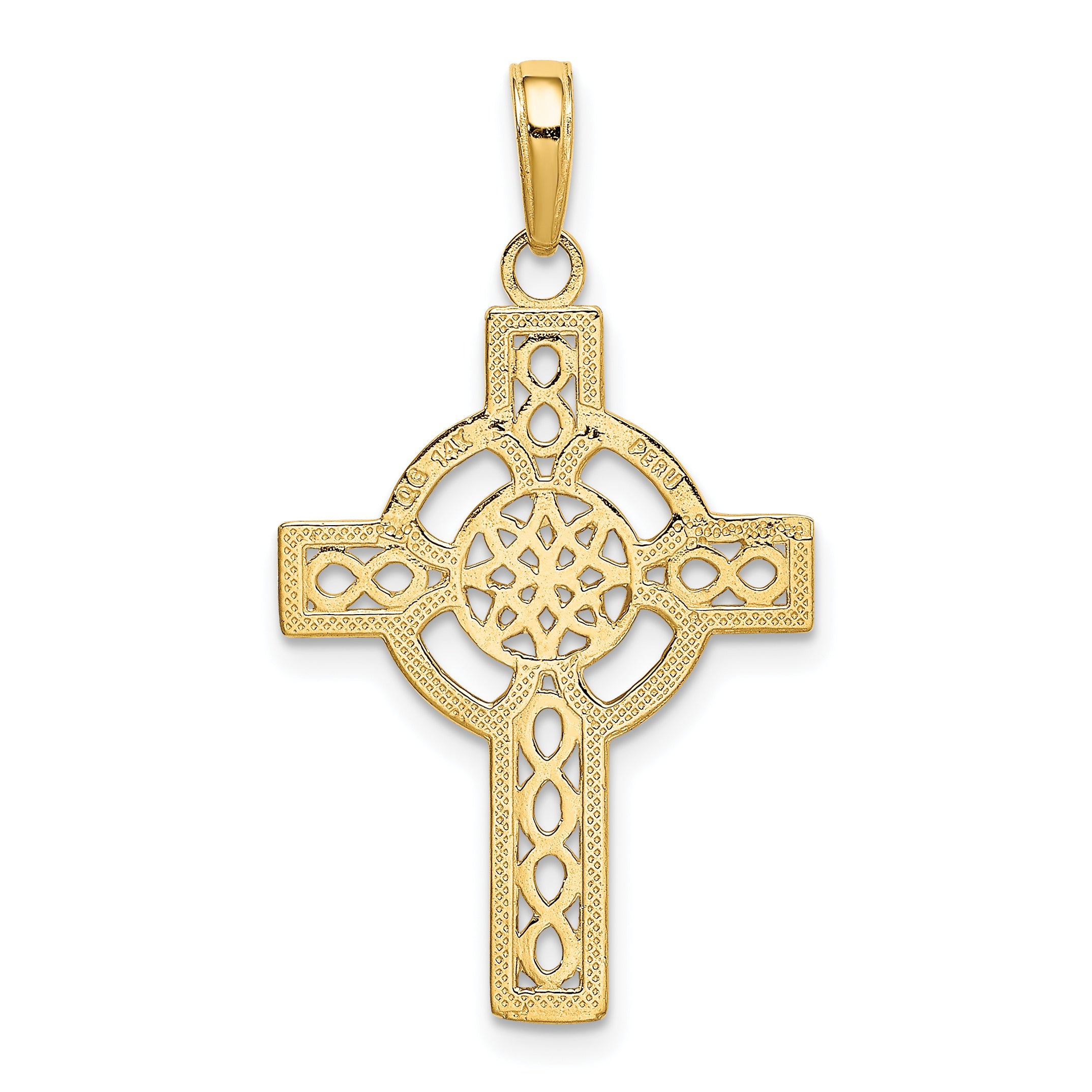 10K Diamond-cut Celtic Cross Pendant