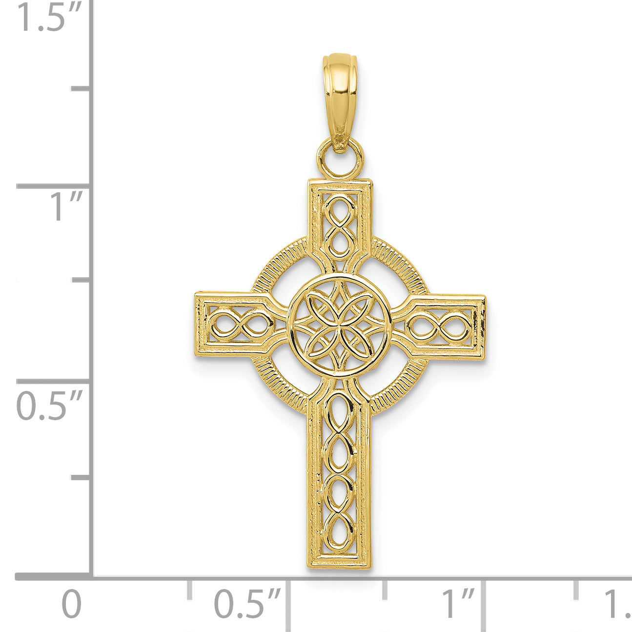 10K Diamond-cut Celtic Cross Pendant