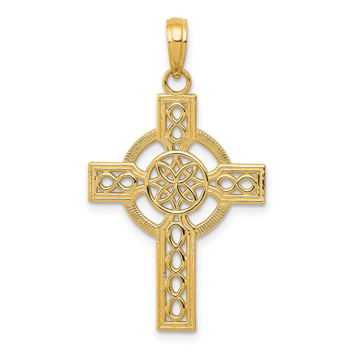 10K Diamond-cut Celtic Cross Pendant