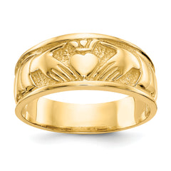 10k Polished Claddagh Ring