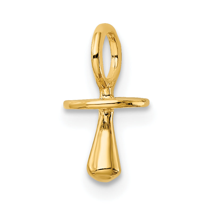 10K Gold Polished 3-D Pacifier Charm