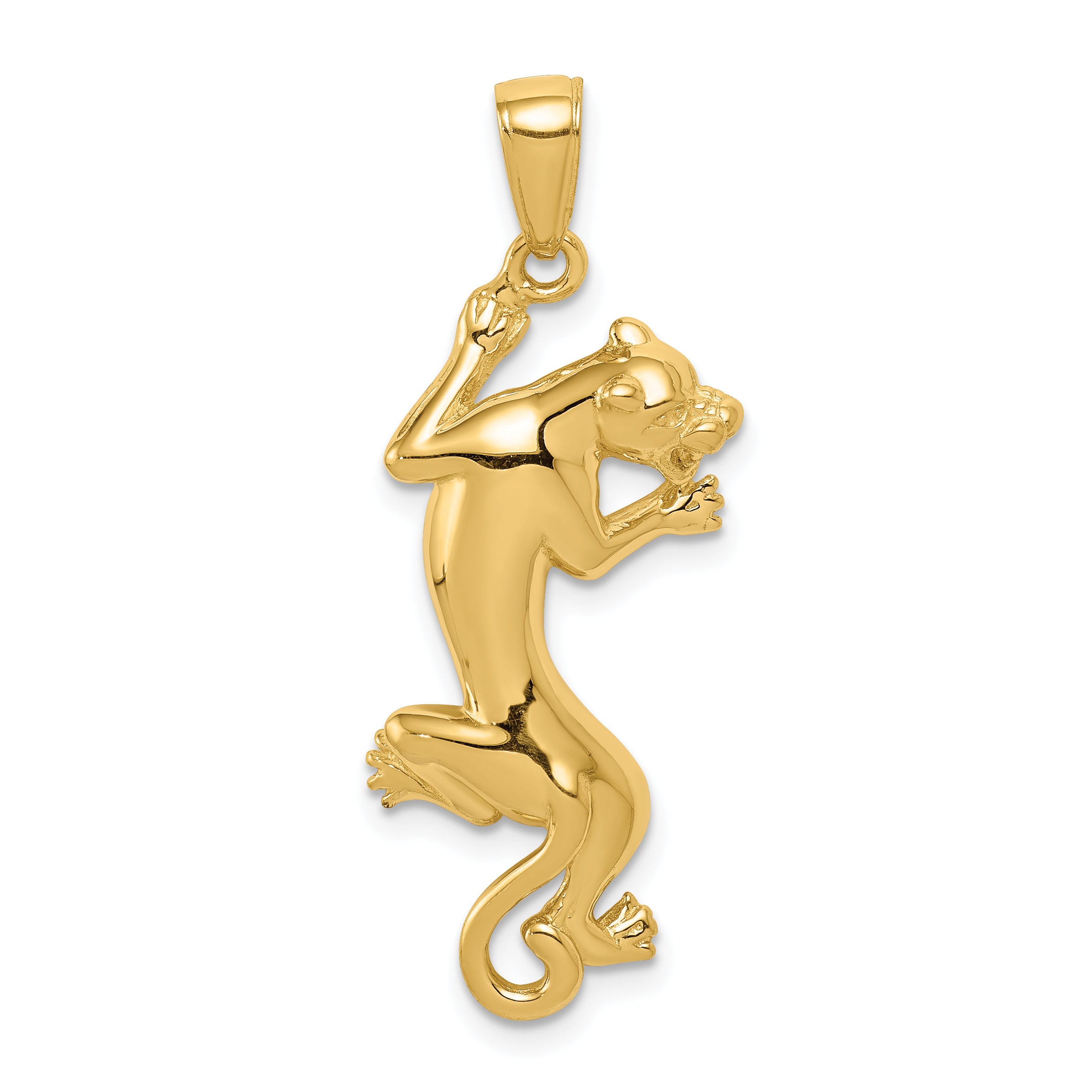 10K Gold Polished Panther Pendant