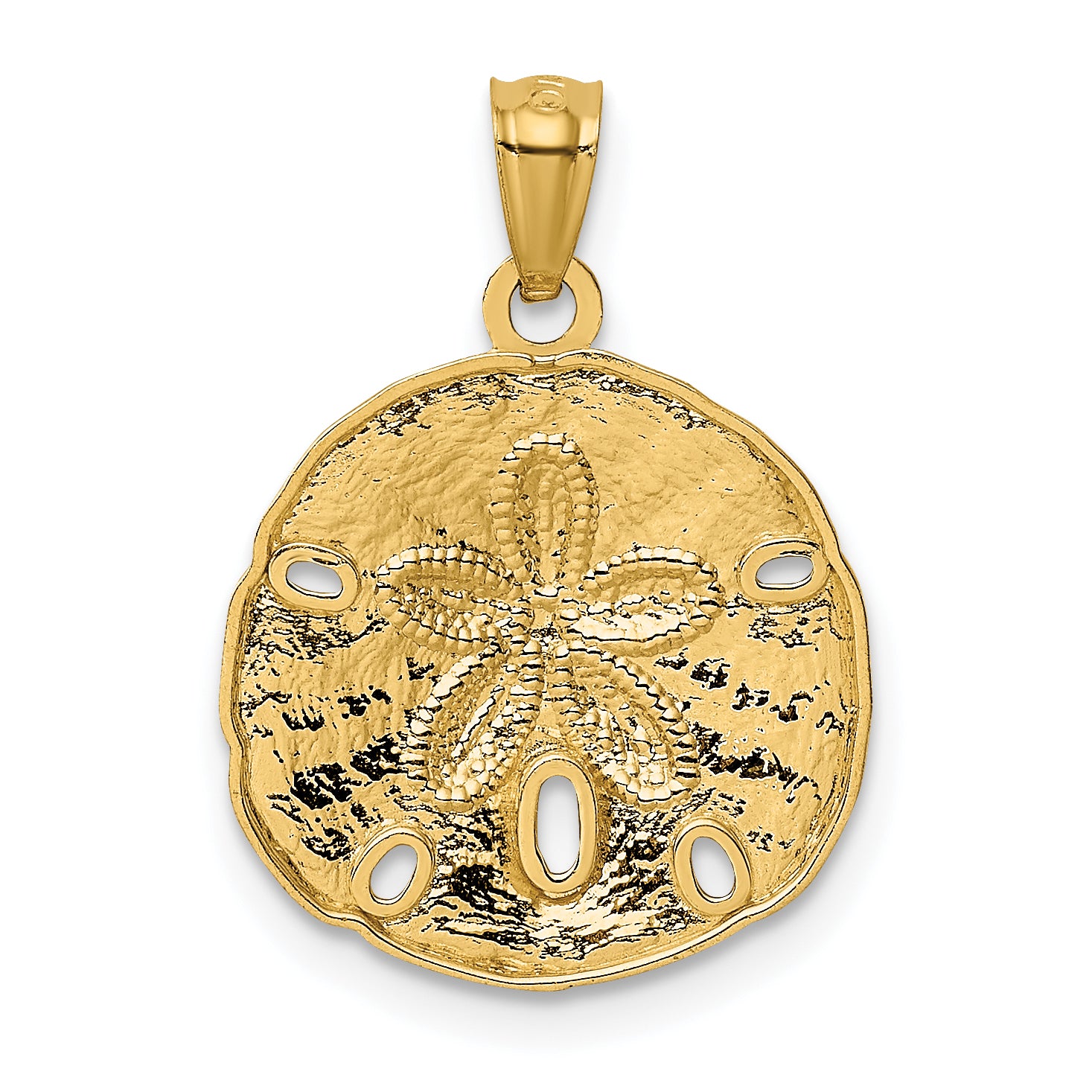 10k Gold Polished Large Sand Dollar Pendant