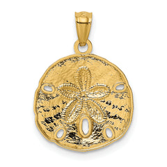 10k Gold Polished Large Sand Dollar Pendant