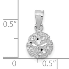 10k White Gold Sand Dollar Pendant