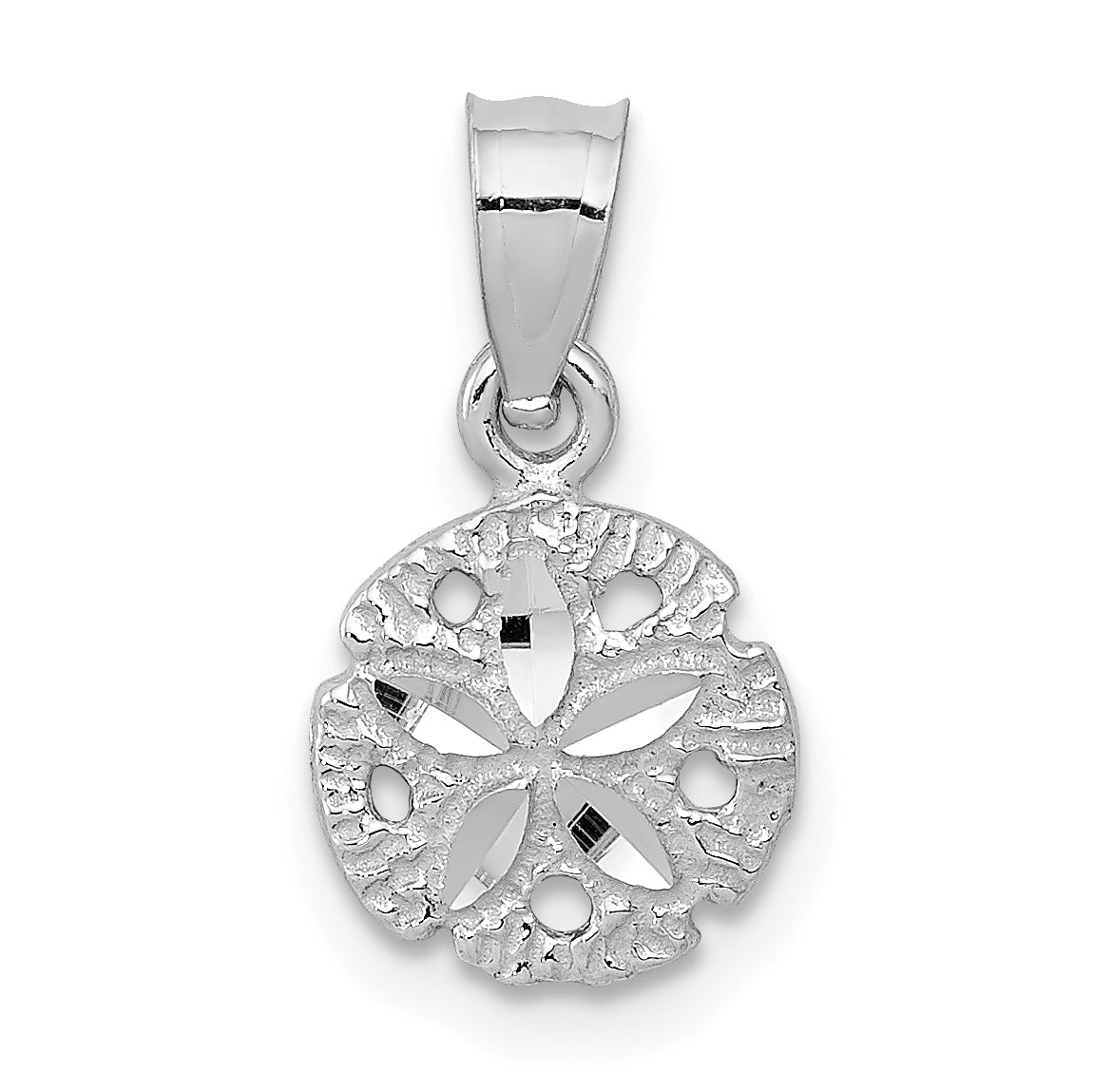 10k White Gold Sand Dollar Pendant