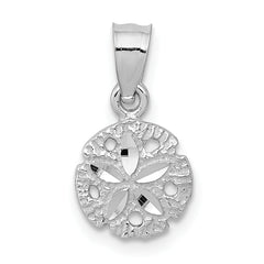 10k White Gold Sand Dollar Pendant