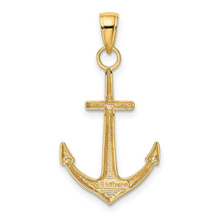 10K Gold Polished Anchor Pendant