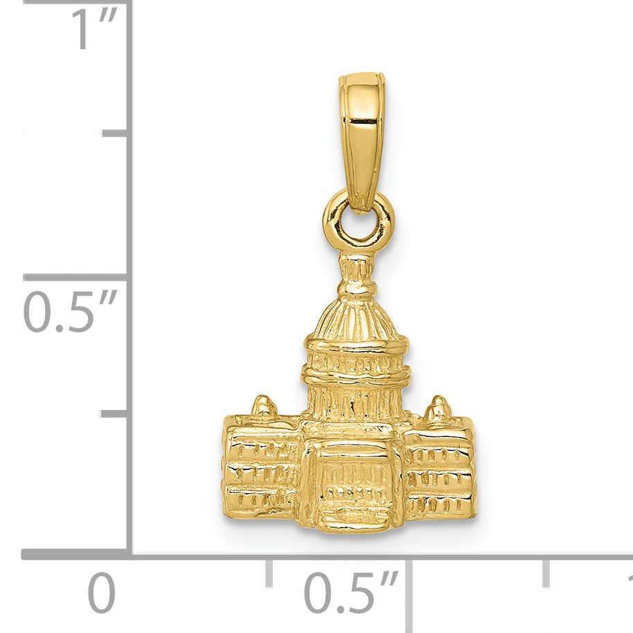 10k 3-D Washington D.C. Capital Building Pendant