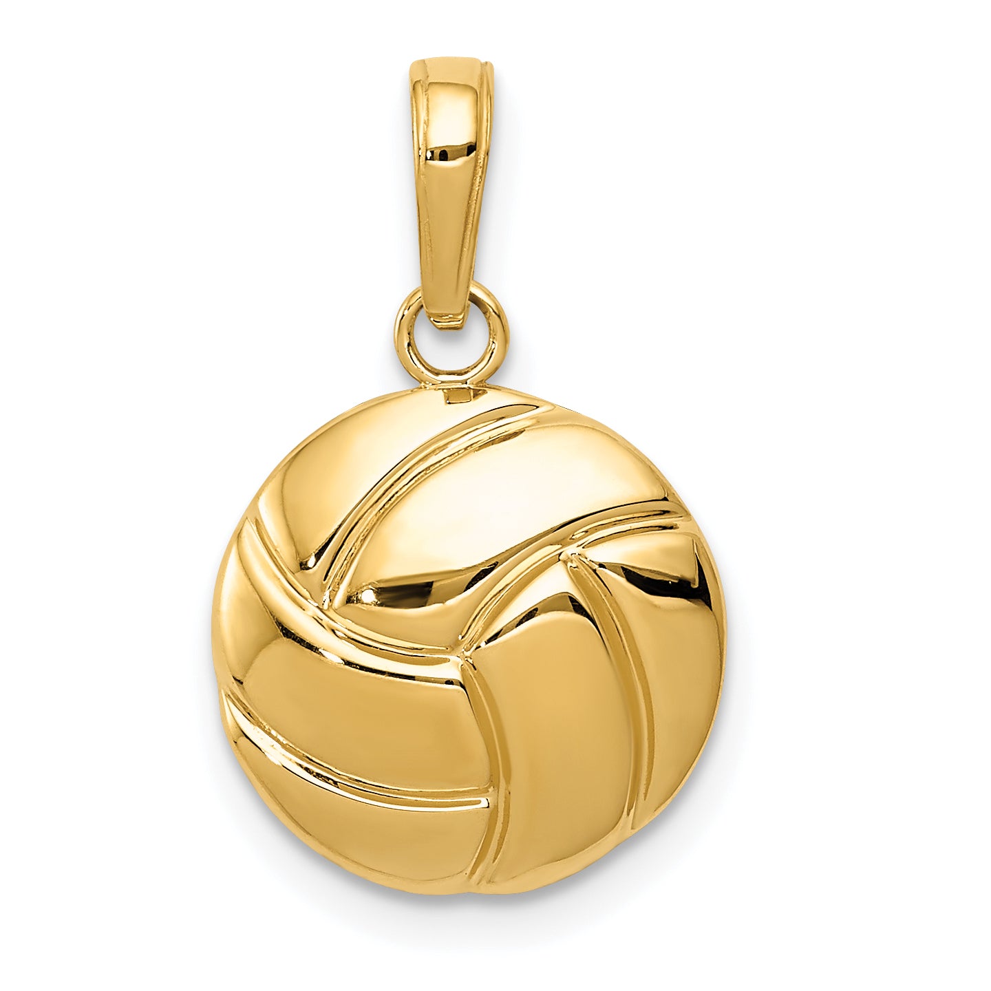 10K Gold Polished Volleyball Pendant