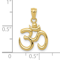 10k Gold Polished Om Symbol Pendant