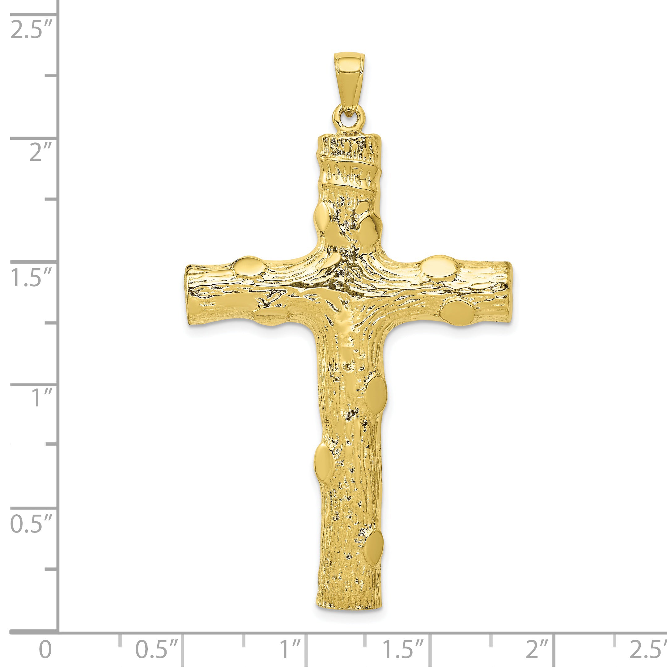 10k Large Textured Cross Pendant