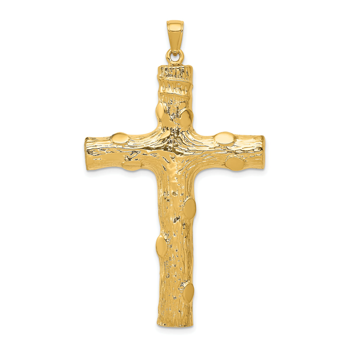 10k Large Textured Cross Pendant