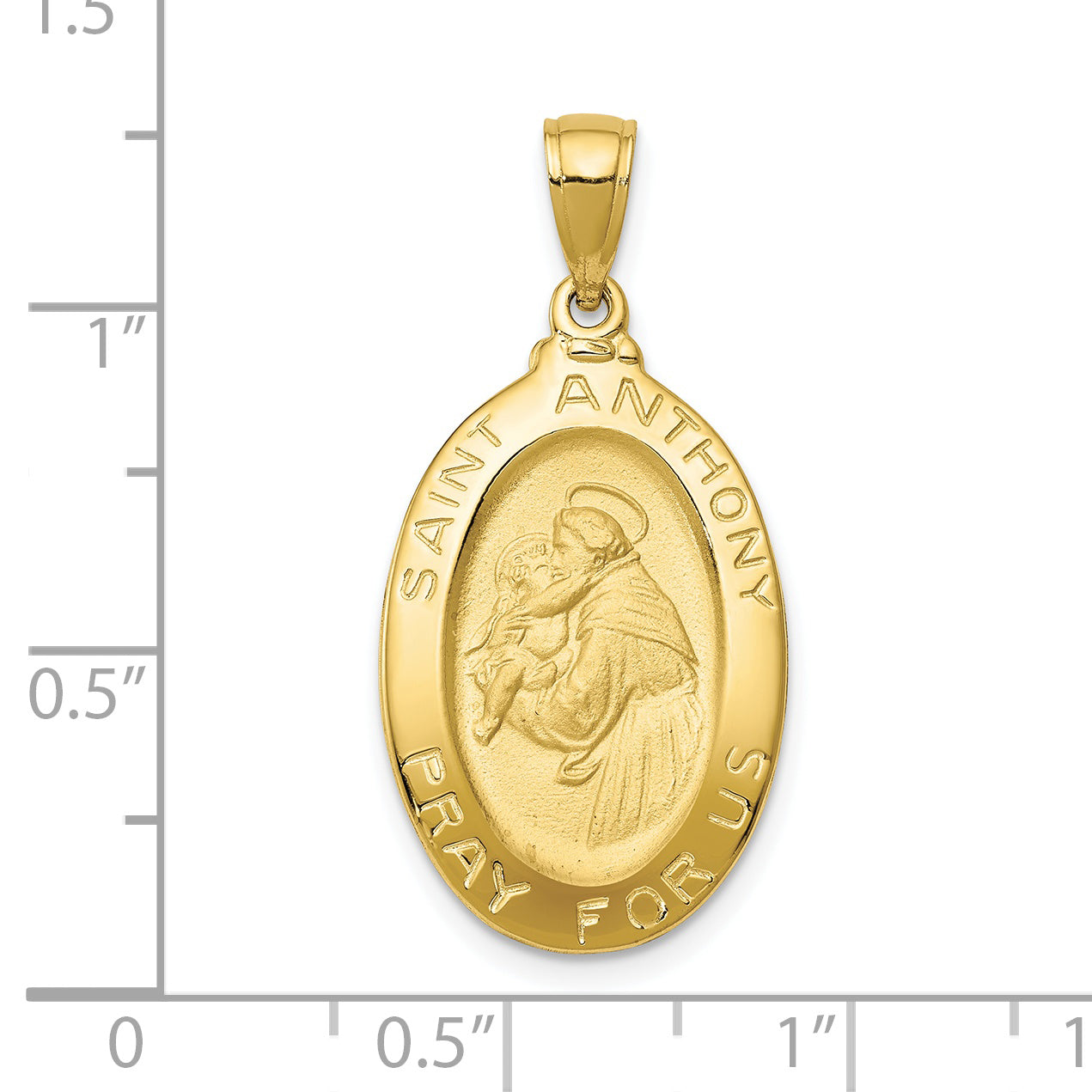 10k Saint Anthony Oval Medal Pendant