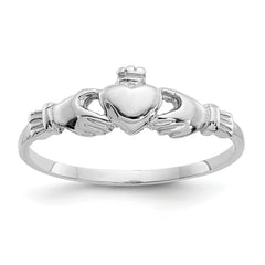 10k White Gold Child's Claddagh Ring