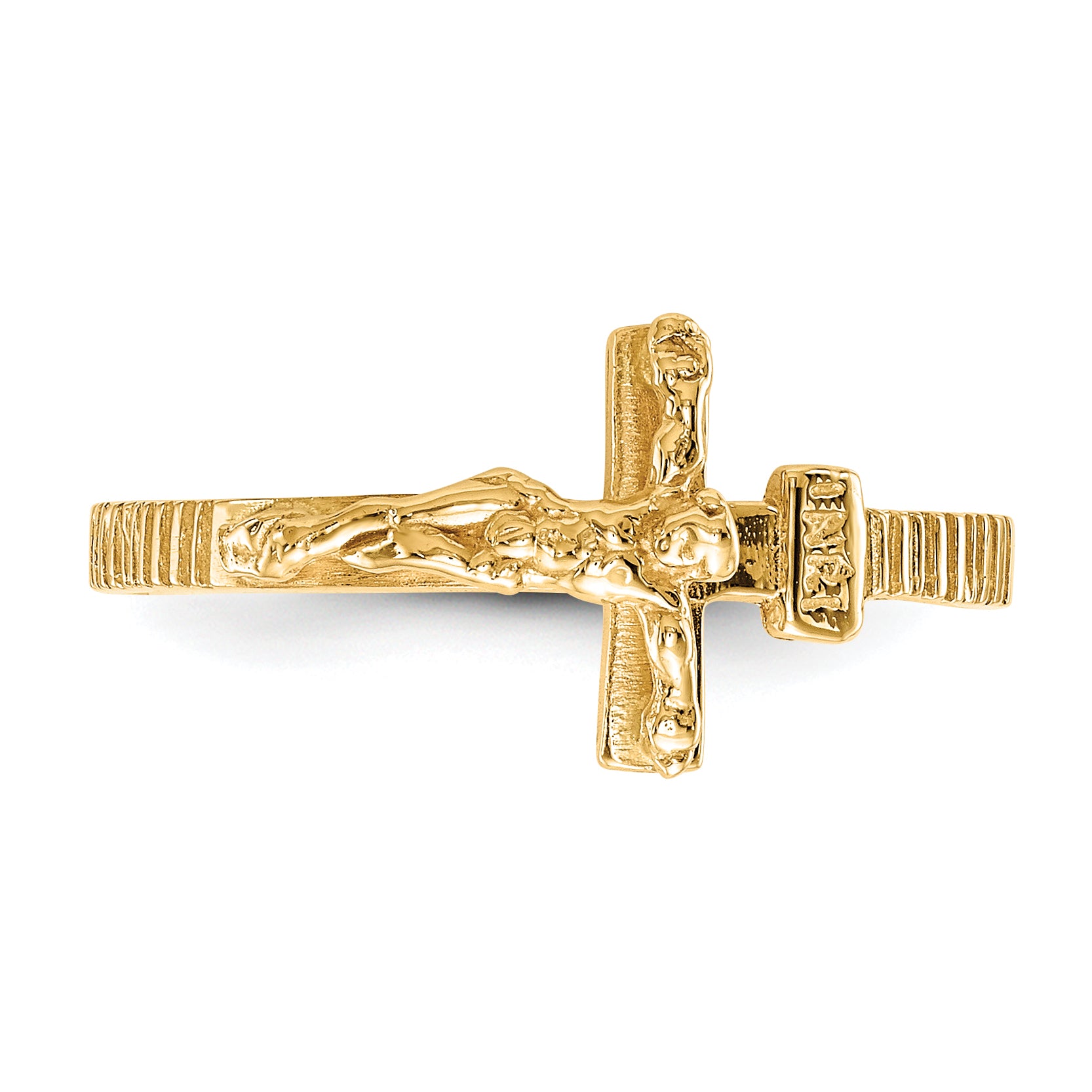 10K Gold Polished Jesus Band Ring