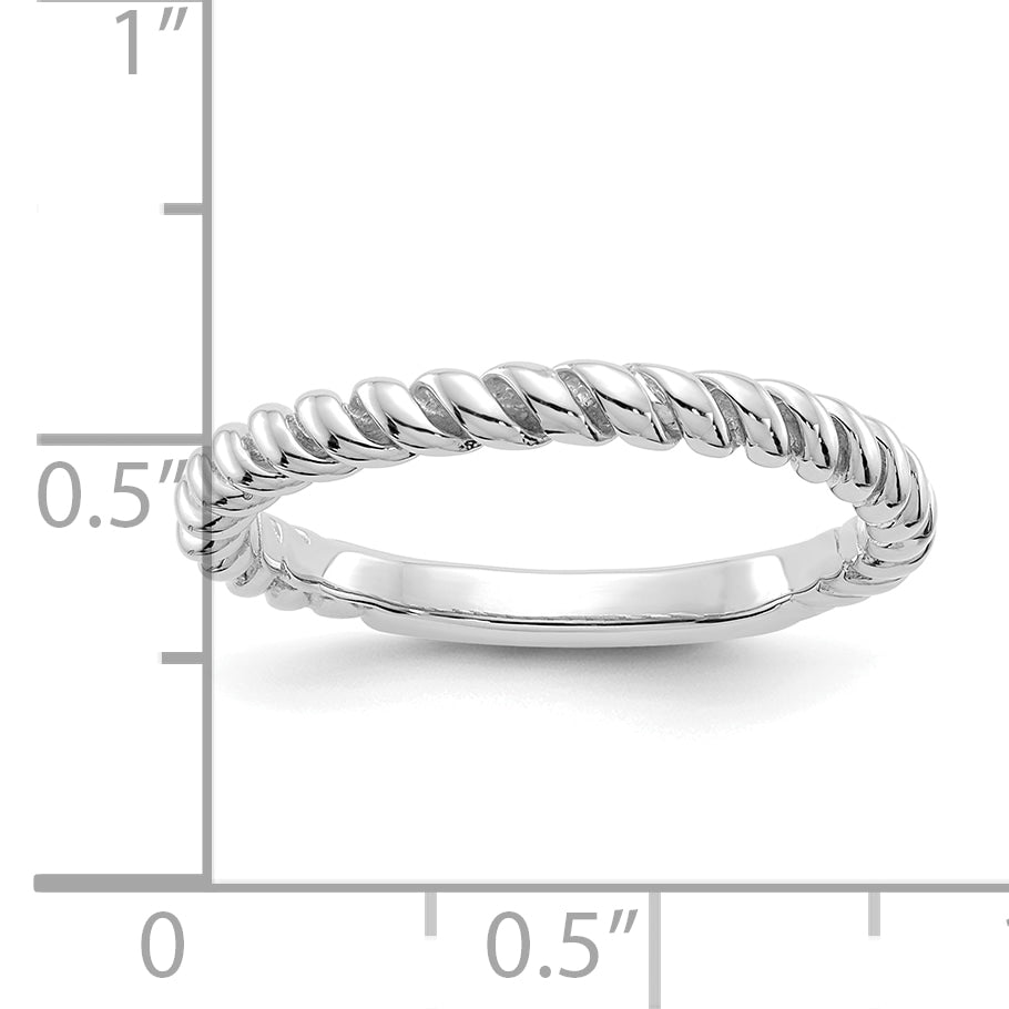 10K White Gold Polished Twisted Band