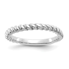 10K White Gold Polished Twisted Band