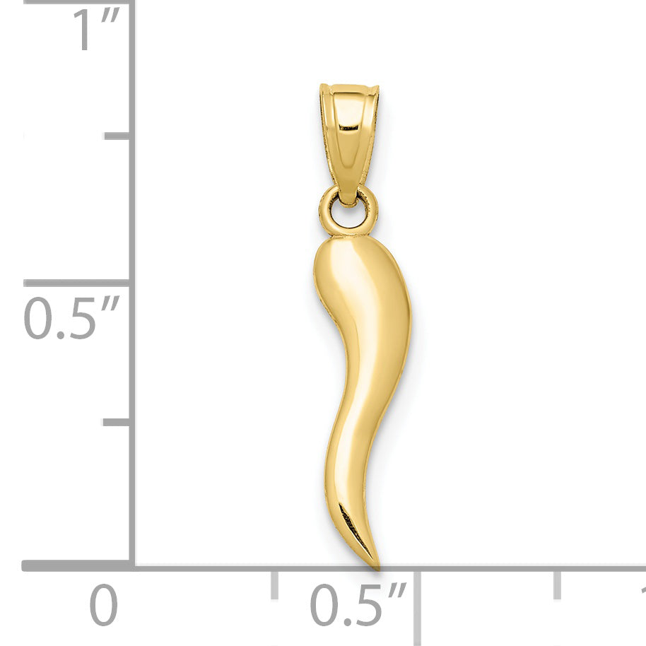 10k Italian Horn Pendant