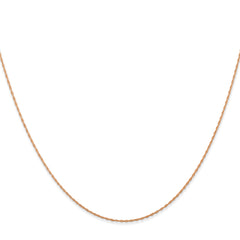 10K Rose Gold .5mm Carded Cable Rope Chain