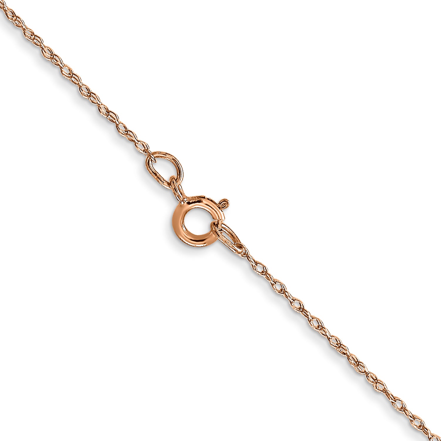 10K Rose Gold .5mm Carded Cable Rope Chain