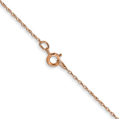 10K Rose Gold .5mm Carded Cable Rope Chain