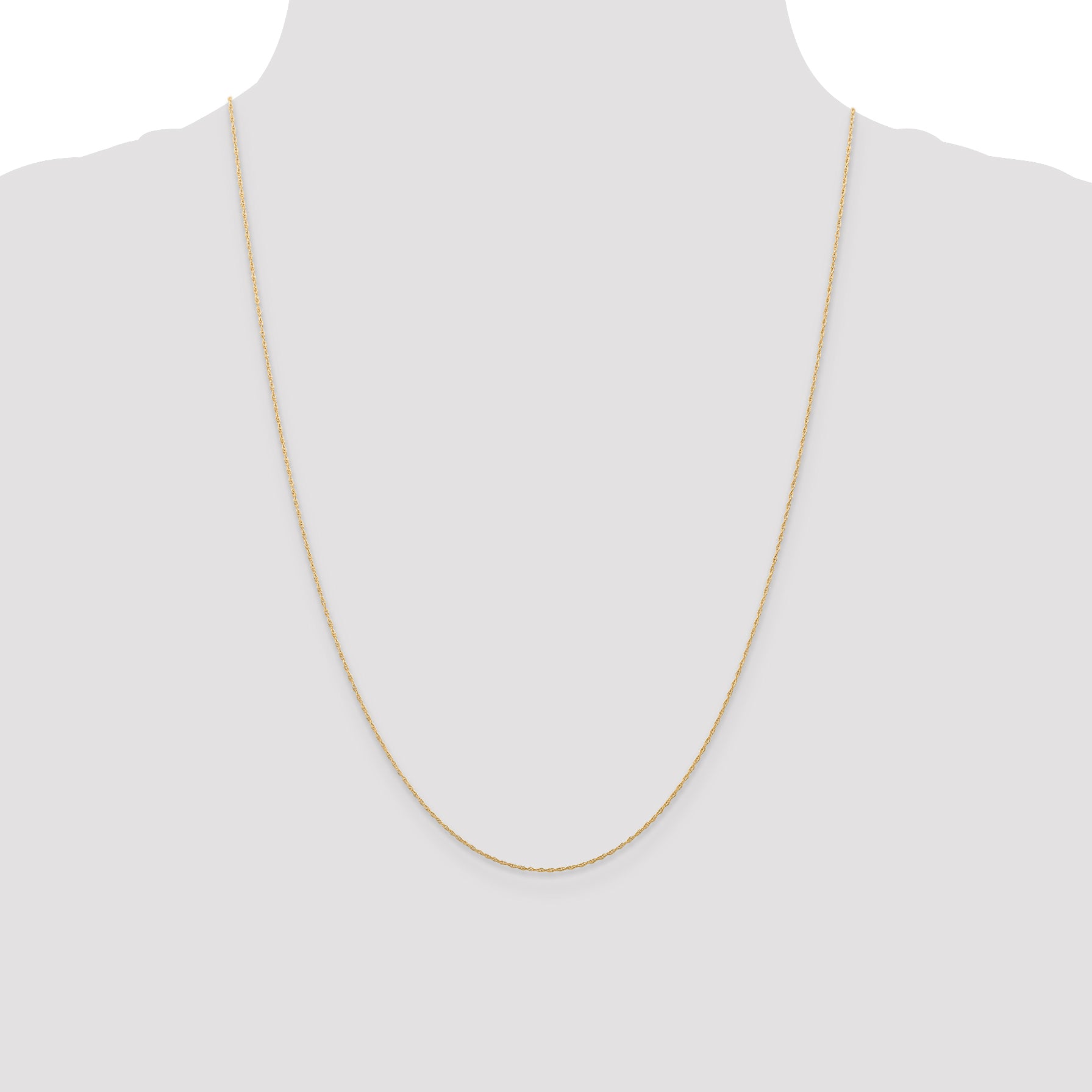 10K Rose Gold .5mm Carded Cable Rope Chain