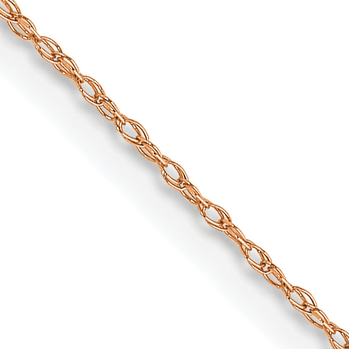 10K Rose Gold .5mm Carded Cable Rope Chain