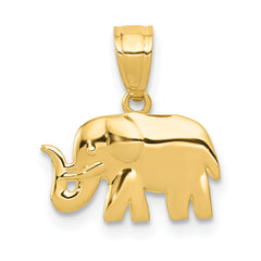 10k Polished Elephant Pendant