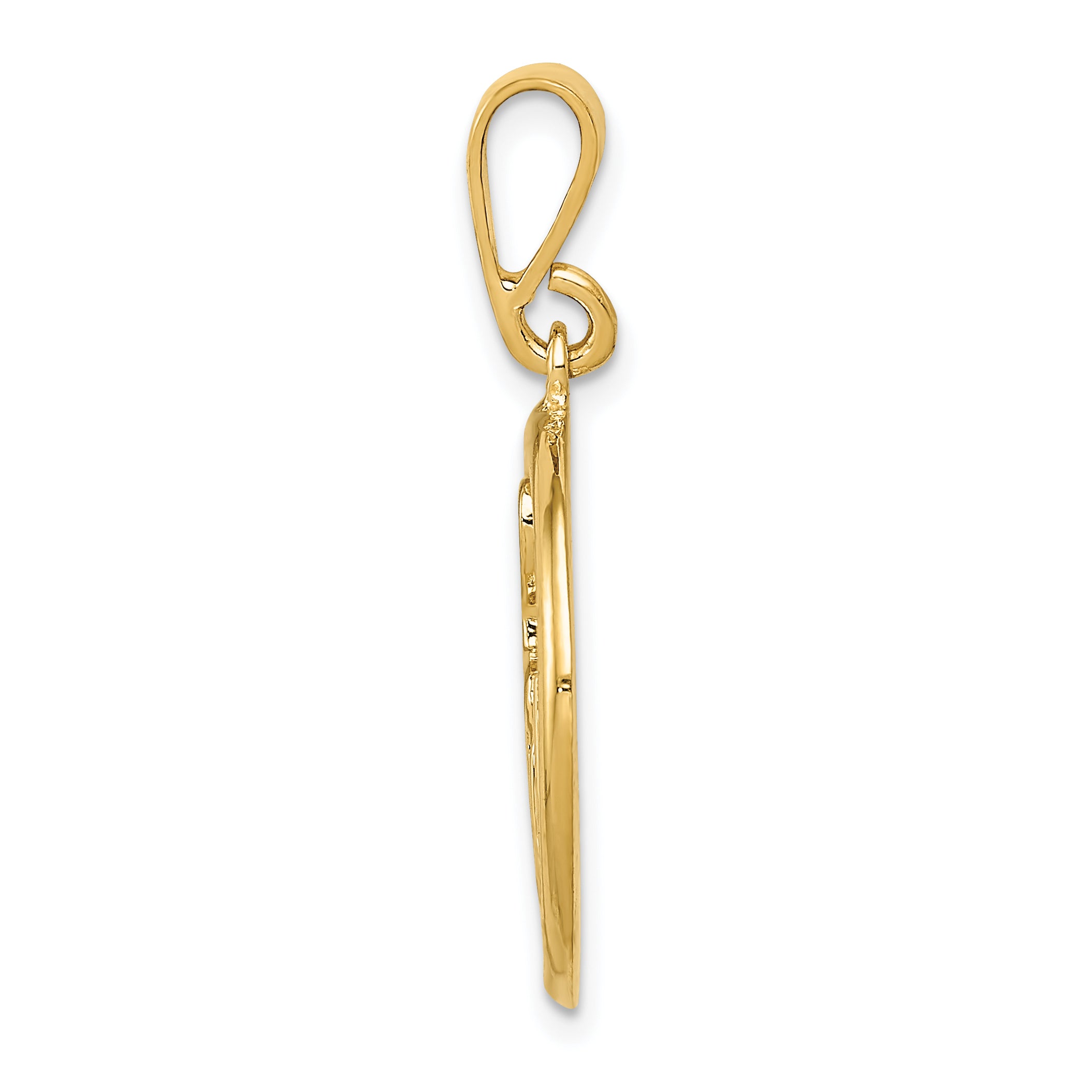 10k Gold Polished Musical Notes Pendant