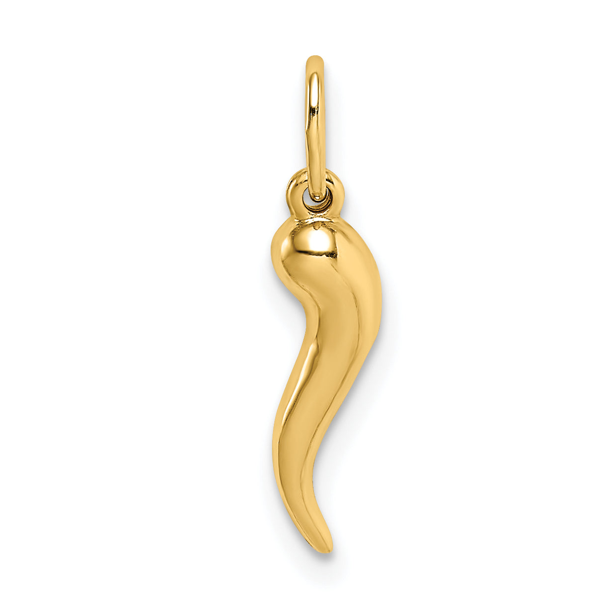 10k Hollow Italian Horn Pendant