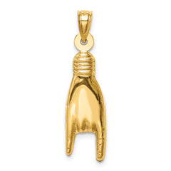 10K 3D Hollow Rock On Sign Charm