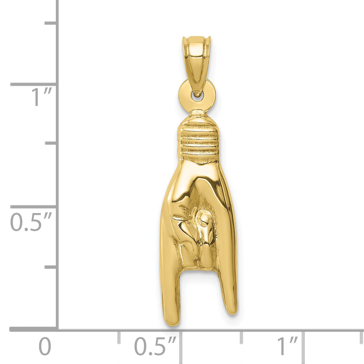 10K 3D Hollow Rock On Sign Charm