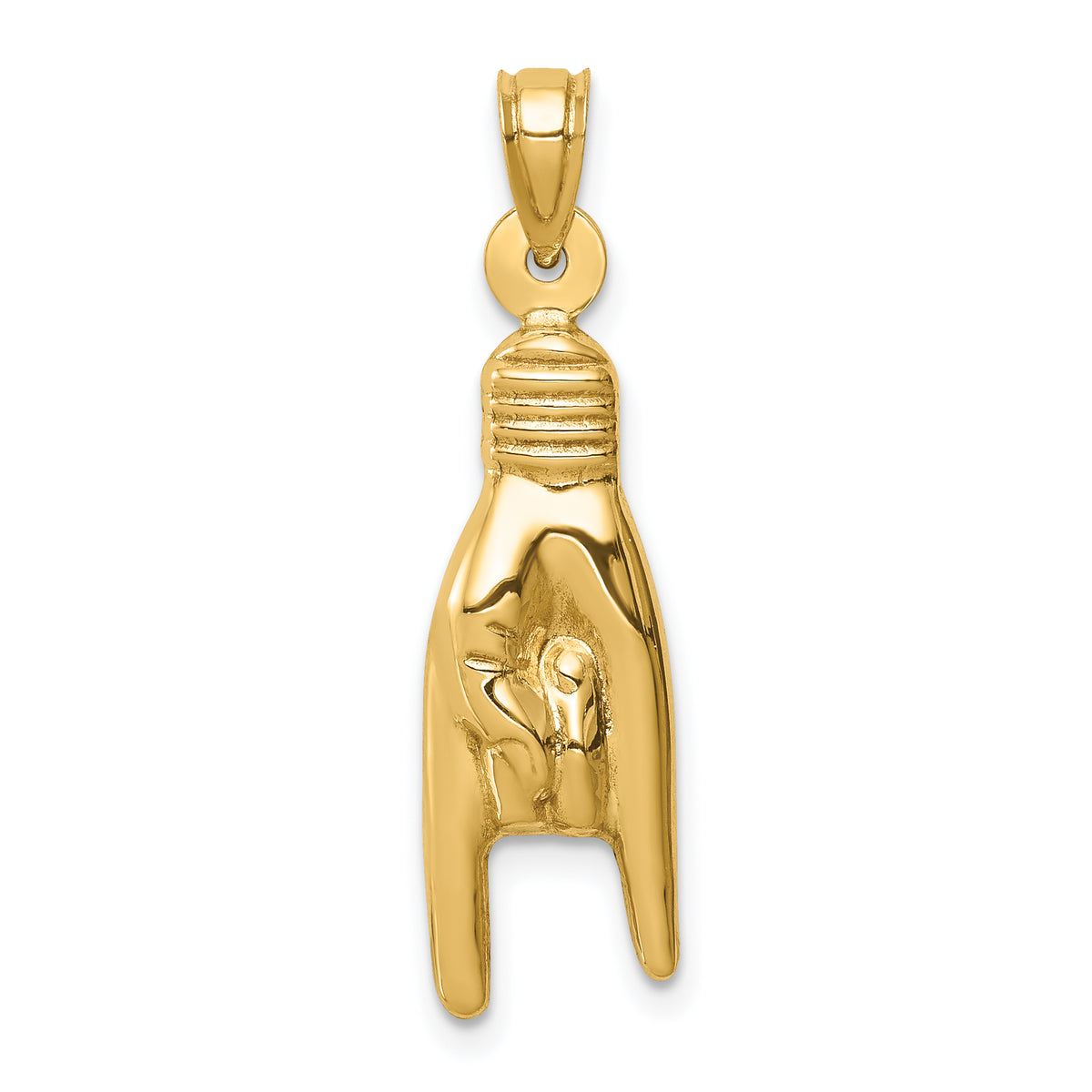 10K 3D Hollow Rock On Sign Charm