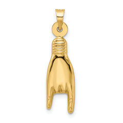 10K 3D Hollow Rock On Sign Charm