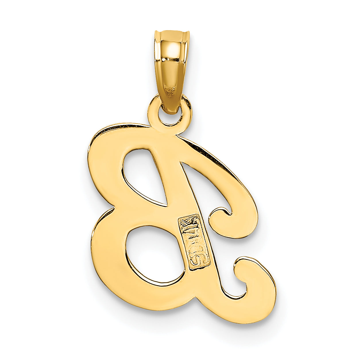 10K Polished B Script Initial Charm