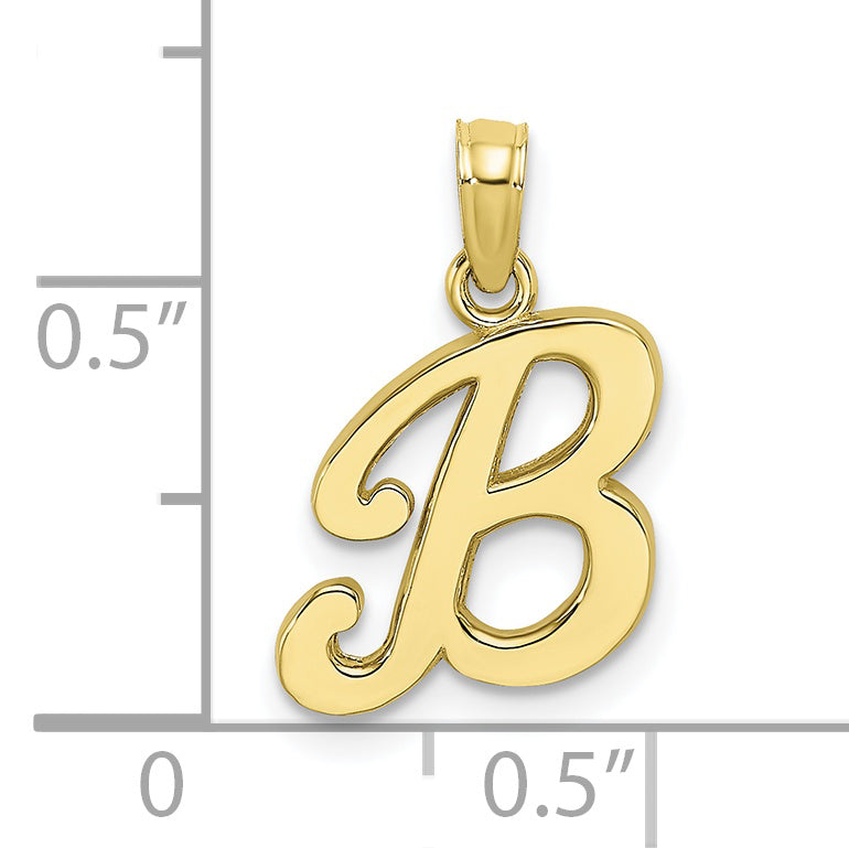 10K Polished B Script Initial Charm