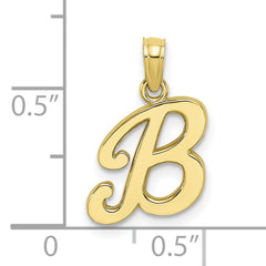 10K Polished B Script Initial Charm