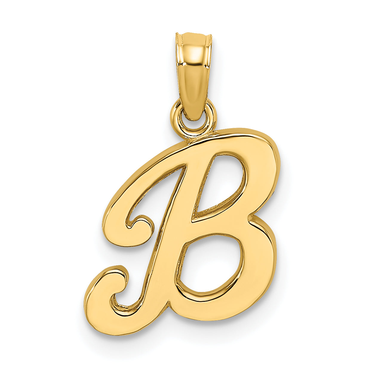 10K Polished B Script Initial Charm