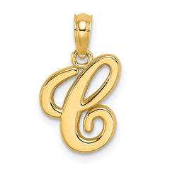 10K Polished C Script Initial Charm